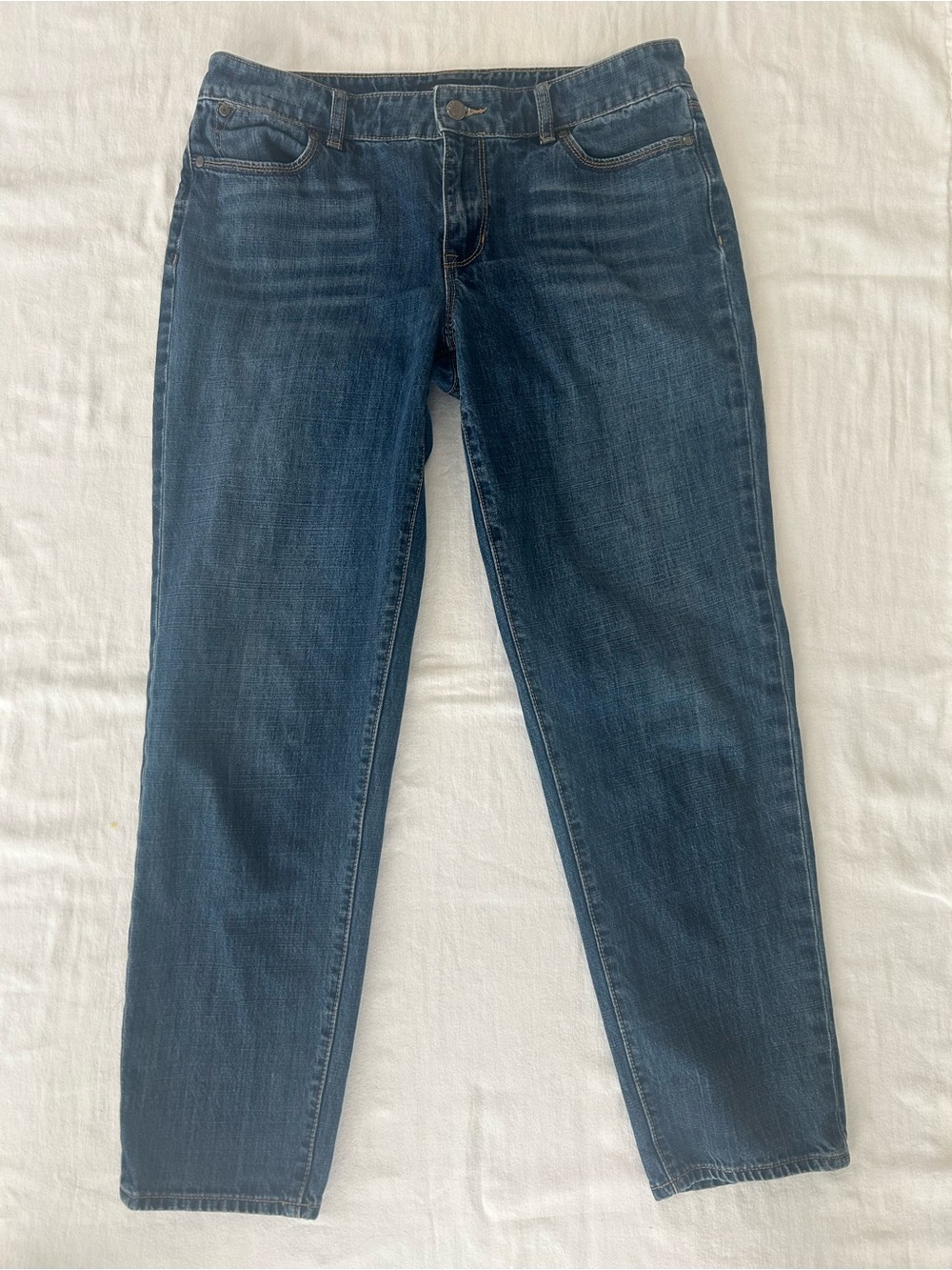 Talbots Flawless Five Pocket Boyfriend Jeans Womens Size 10 Medium Wash Denim
